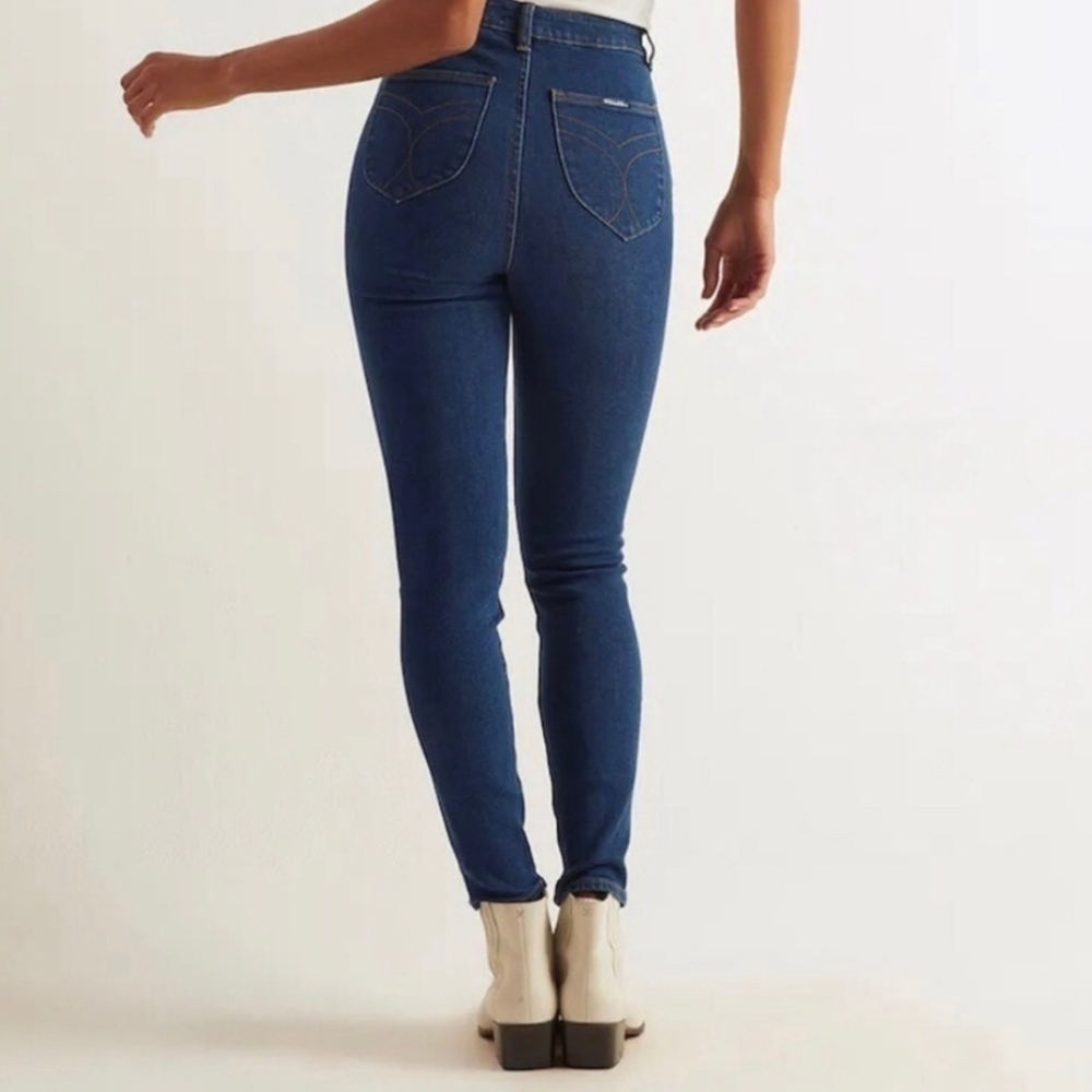 Anthropologie ROLLA'S East Coast High Rise Rise Skinny Jeans Highway Blue Sz 26